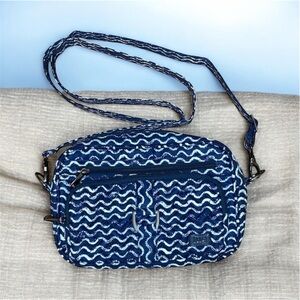 Lug Navy Blue and White Waves Crossbody Bag